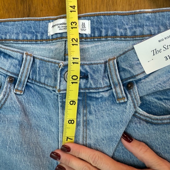 Abercrombie & Fitch Mid Rise Straight Jeans 12 32 - Picture 7 of 8